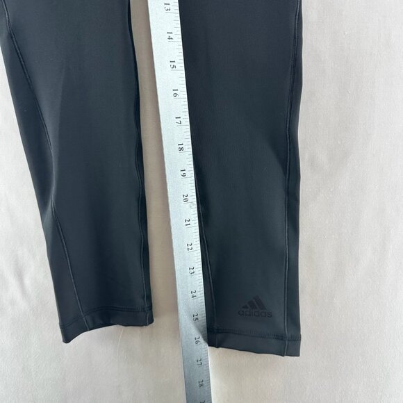 Adidas Climalite Legging Womens Size XS Low Rise Wide Waistband Pull On Black - Picture 9 of 11